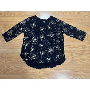 ana XXL p - black star print tee - women's